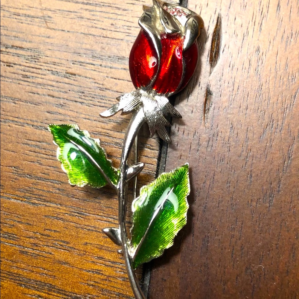 Vintage rose brooch $$